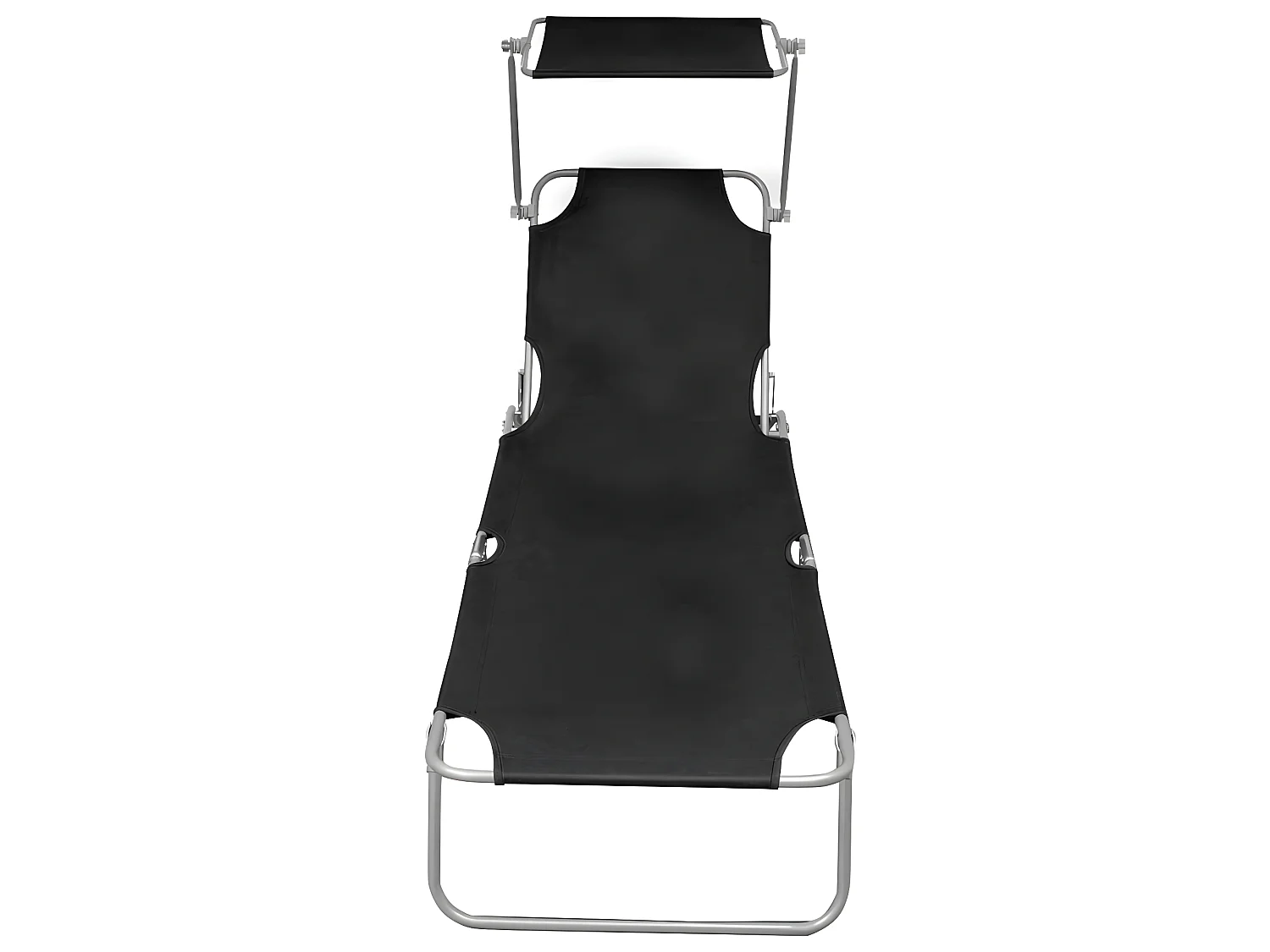 Bain de soleil pliable avec auvent Noir Aluminium SEF63530