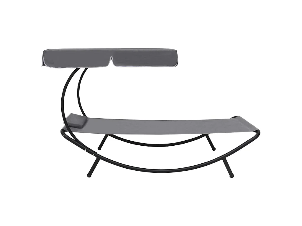 Bain de soleil avec auvent et oreiller Gris PEWV16554