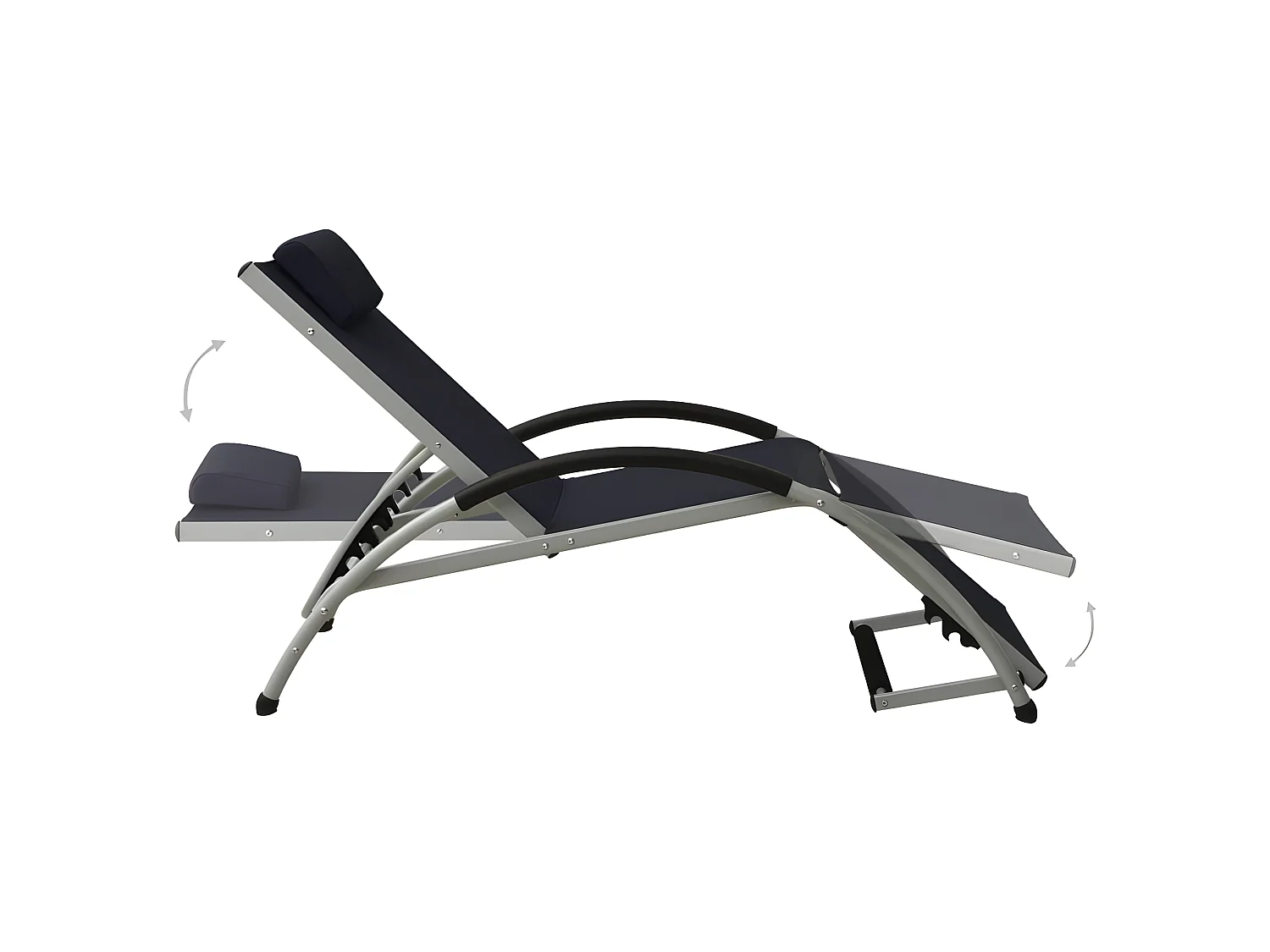 Tumbona con cojín de textilene negra ES91328