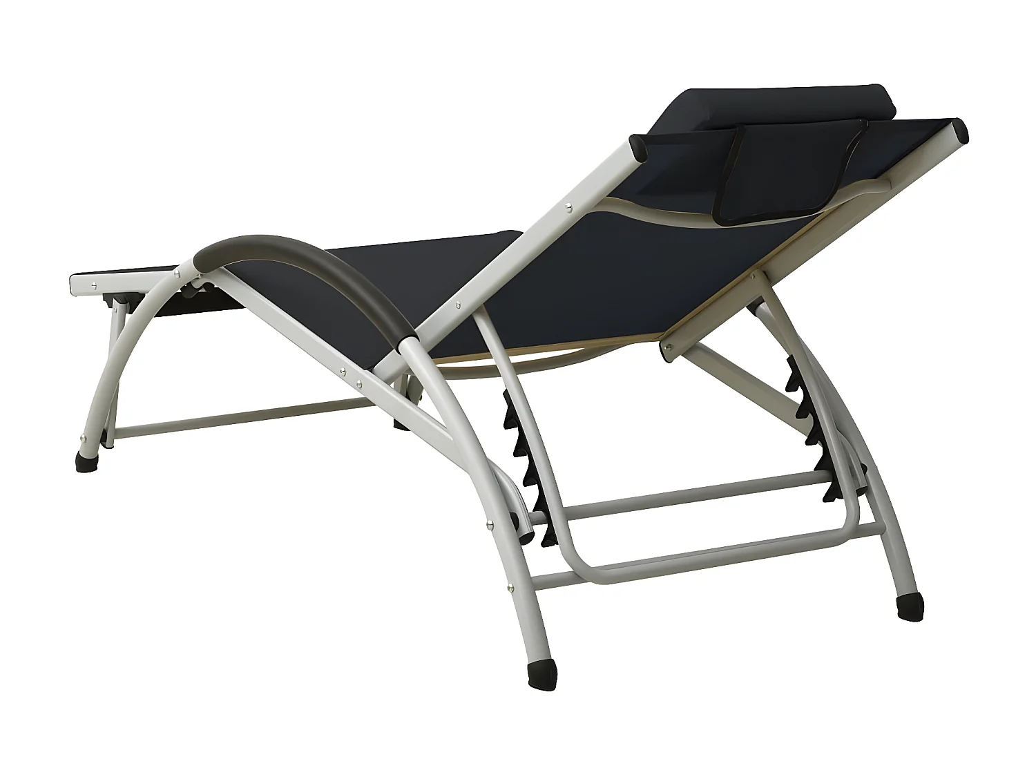 Ligbed met kussen textileen zwart NL345586