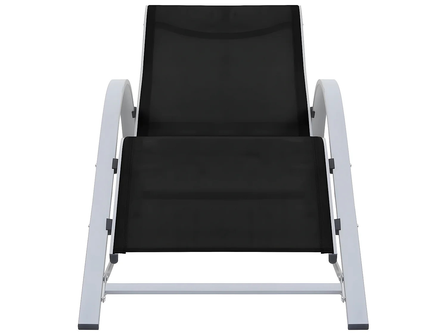 Ligbedden 2 st met tafel aluminium zwart NL712034