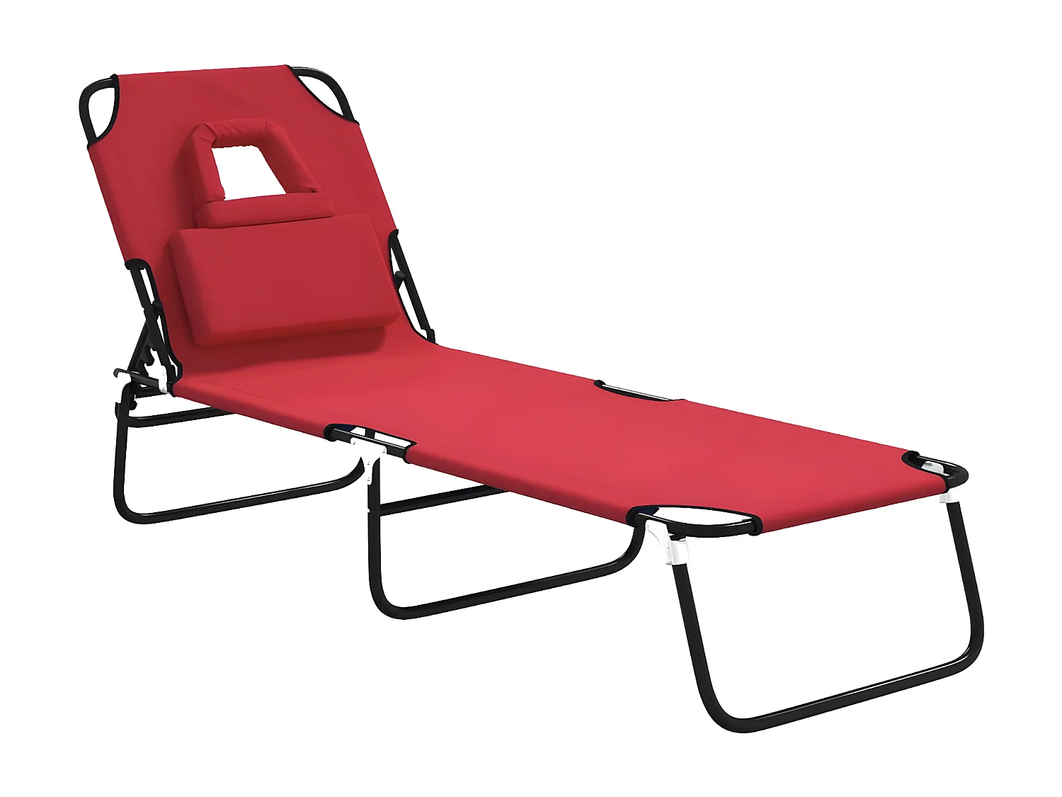 Tumbona plegable acero recubrimiento en polvo tela Oxford rojo ES56765