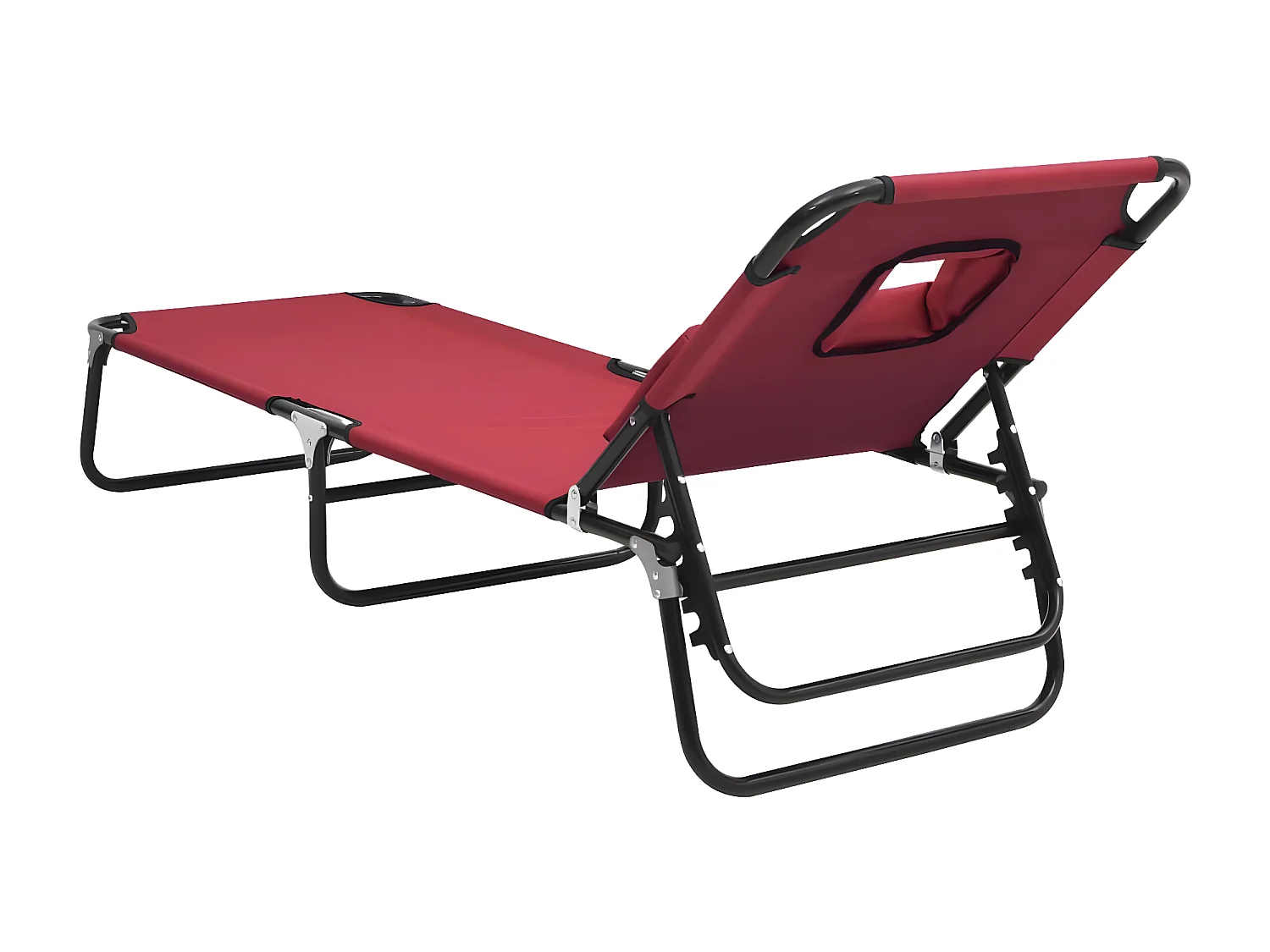 Tumbona plegable acero recubrimiento en polvo tela Oxford rojo ES56765