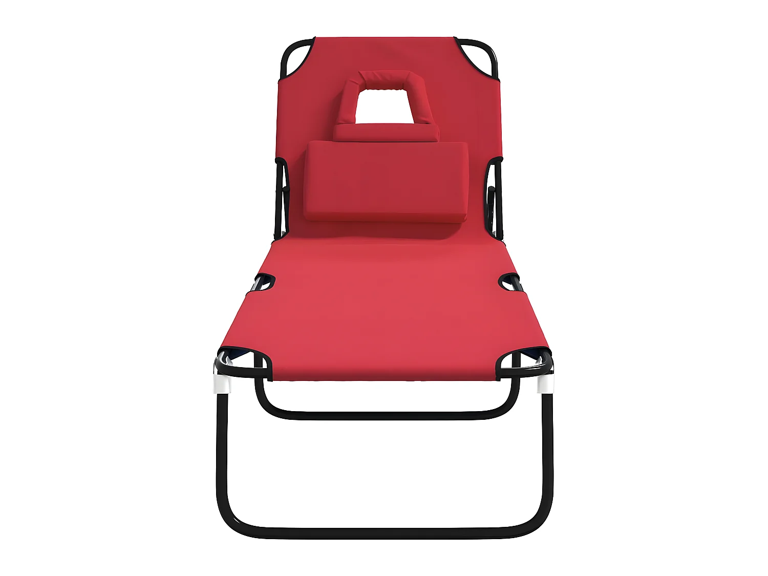 Ligbed inklapbaar oxford stof en gepoedercoat staal rood NL802869