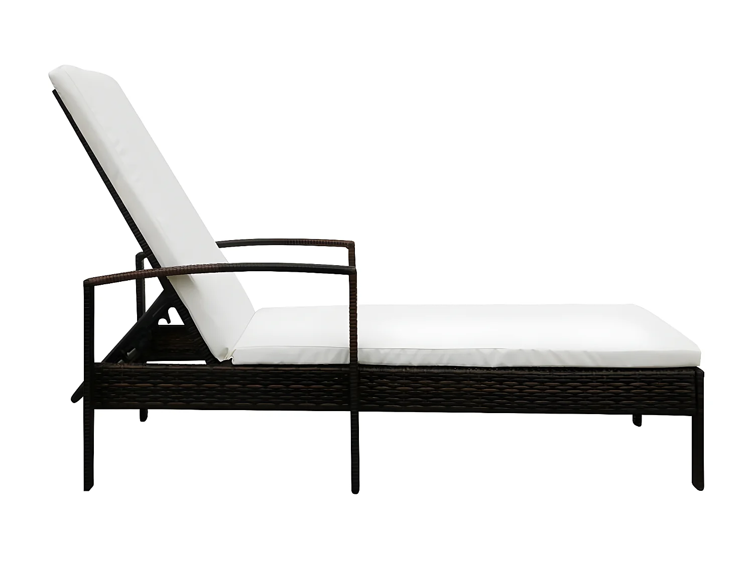 Bain de soleil avec coussin Résine tressée Marron SEF79404