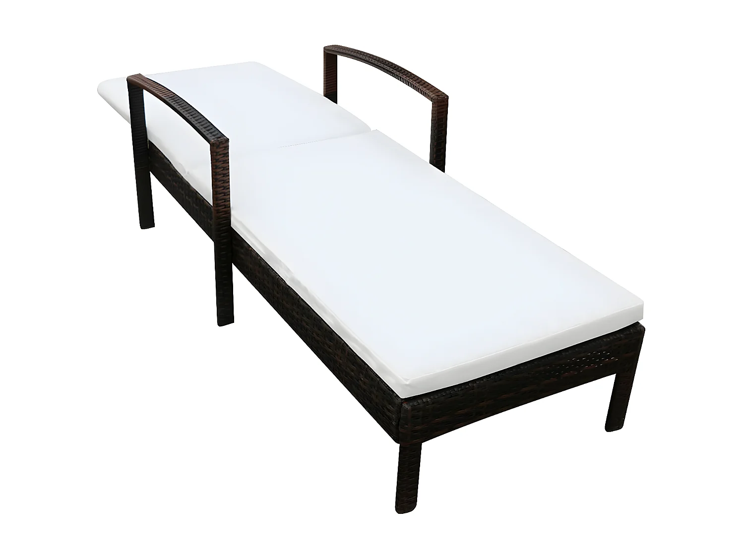 Bain de soleil avec coussin Résine tressée Marron SEF79404