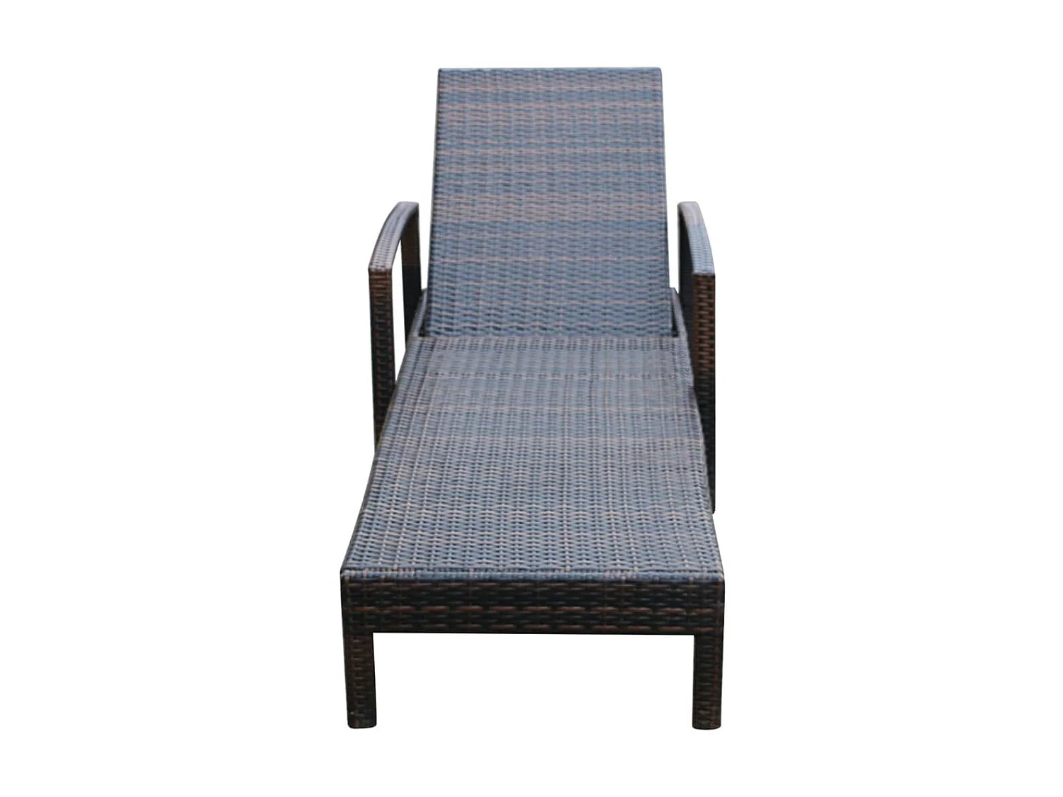 Bain de soleil avec coussin Résine tressée Marron SEF79404