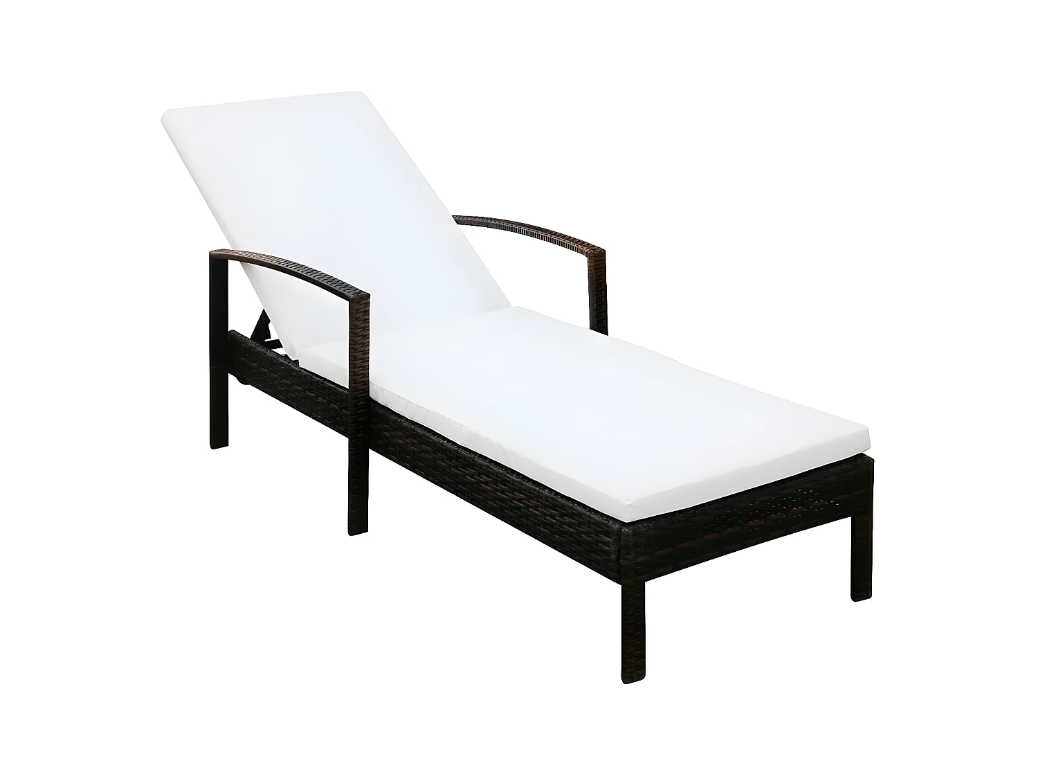 Bain de soleil avec coussin Résine tressée Marron SEF79404