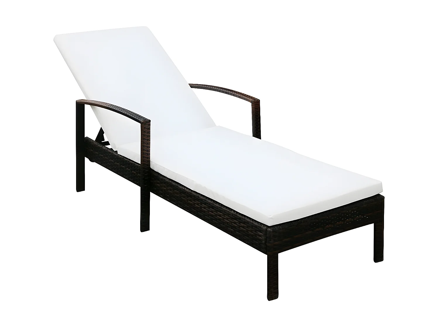 Bain de soleil avec coussin Résine tressée Marron SEF79404