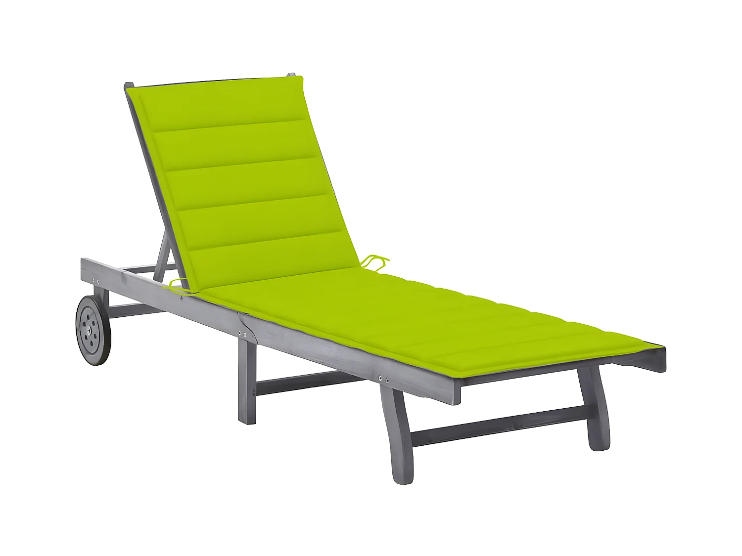 Bain de soleil de jardin avec coussin Gris Bois d'acacia solide SEF19294