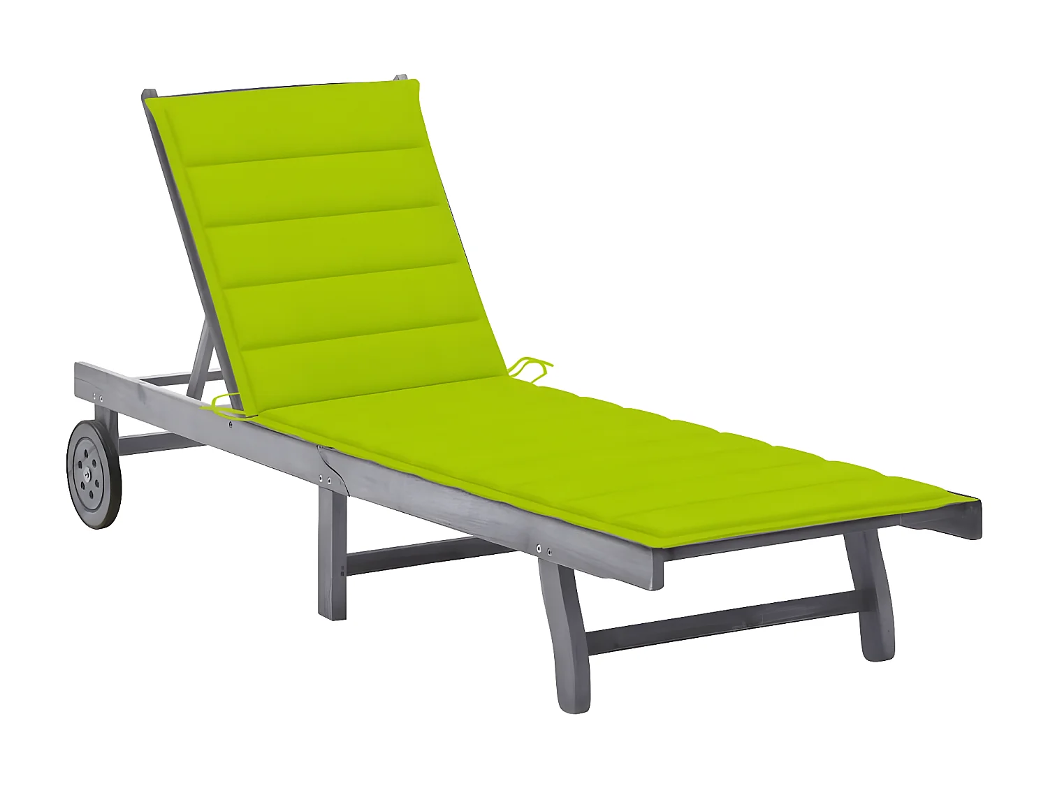 Bain de soleil de jardin avec coussin Gris Bois d'acacia solide SEF19294