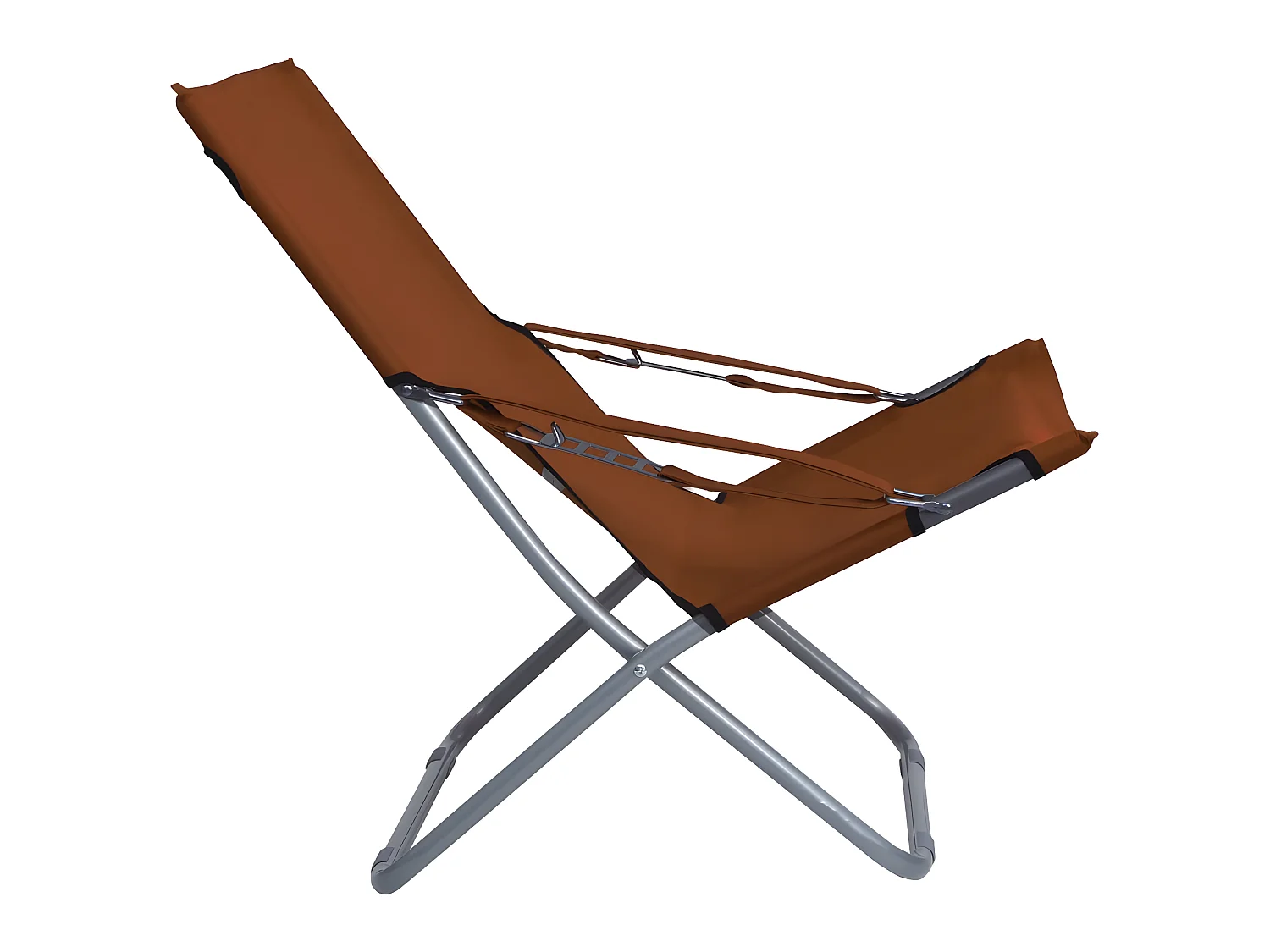 Bains de soleil pliables 2 pcs Tissu Marron SEF48932