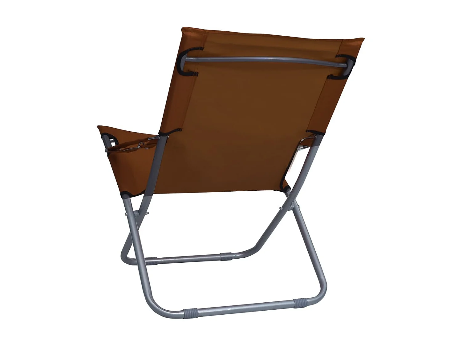 Bains de soleil pliables 2 pcs Tissu Marron SEF48932