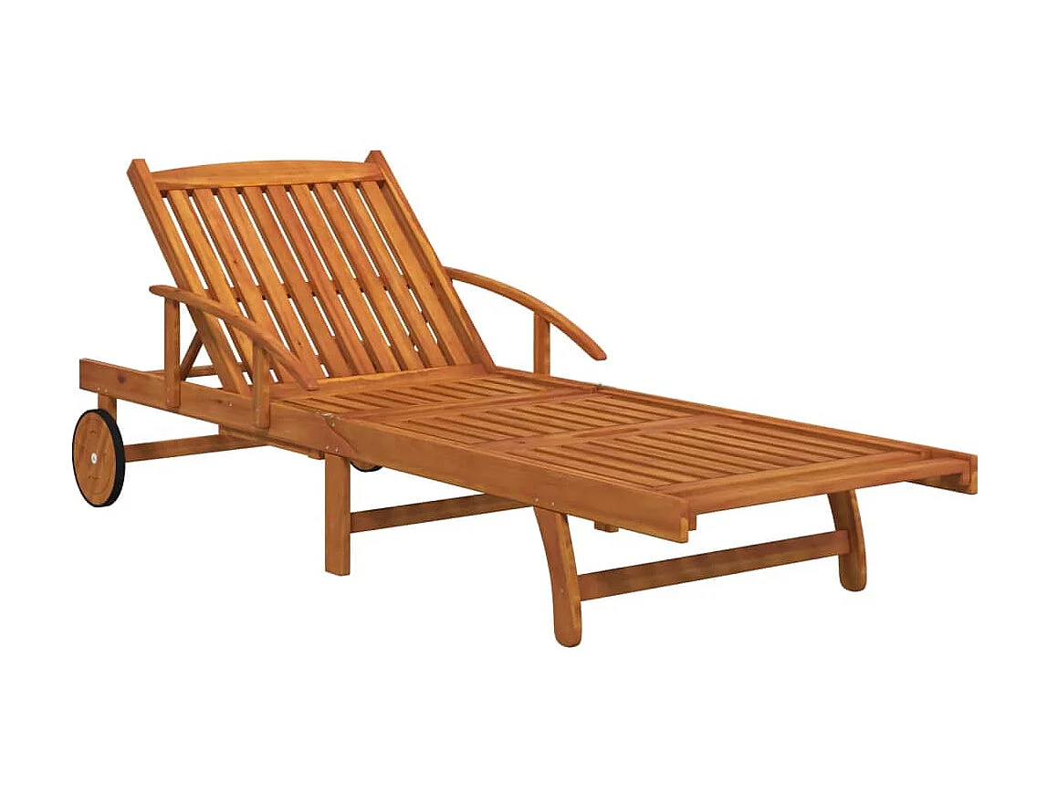 Bains de soleils 2 pcs Bois d'acacia solide SEF15253