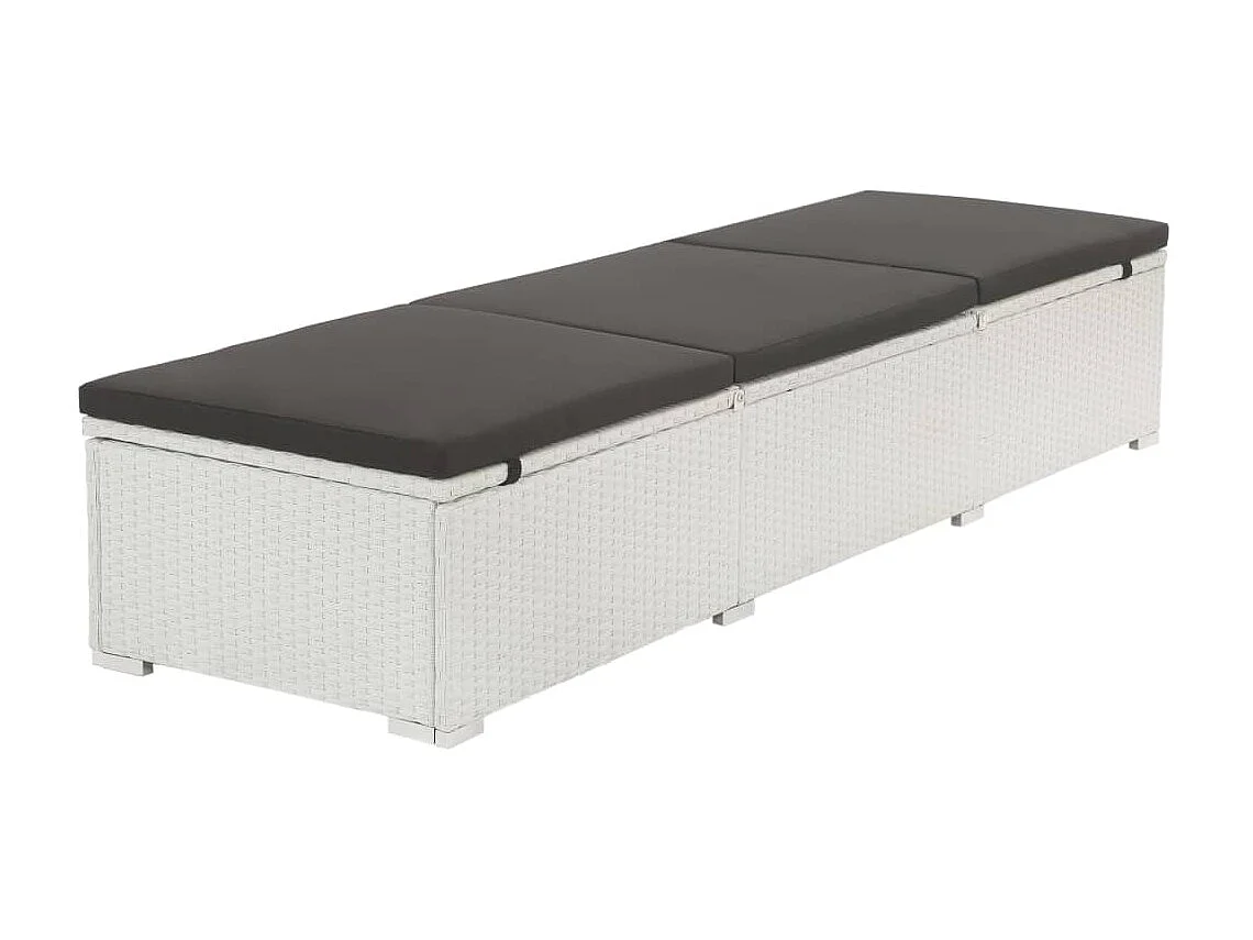 Bain de soleil avec coussin Résine tressée Blanc SEF58395