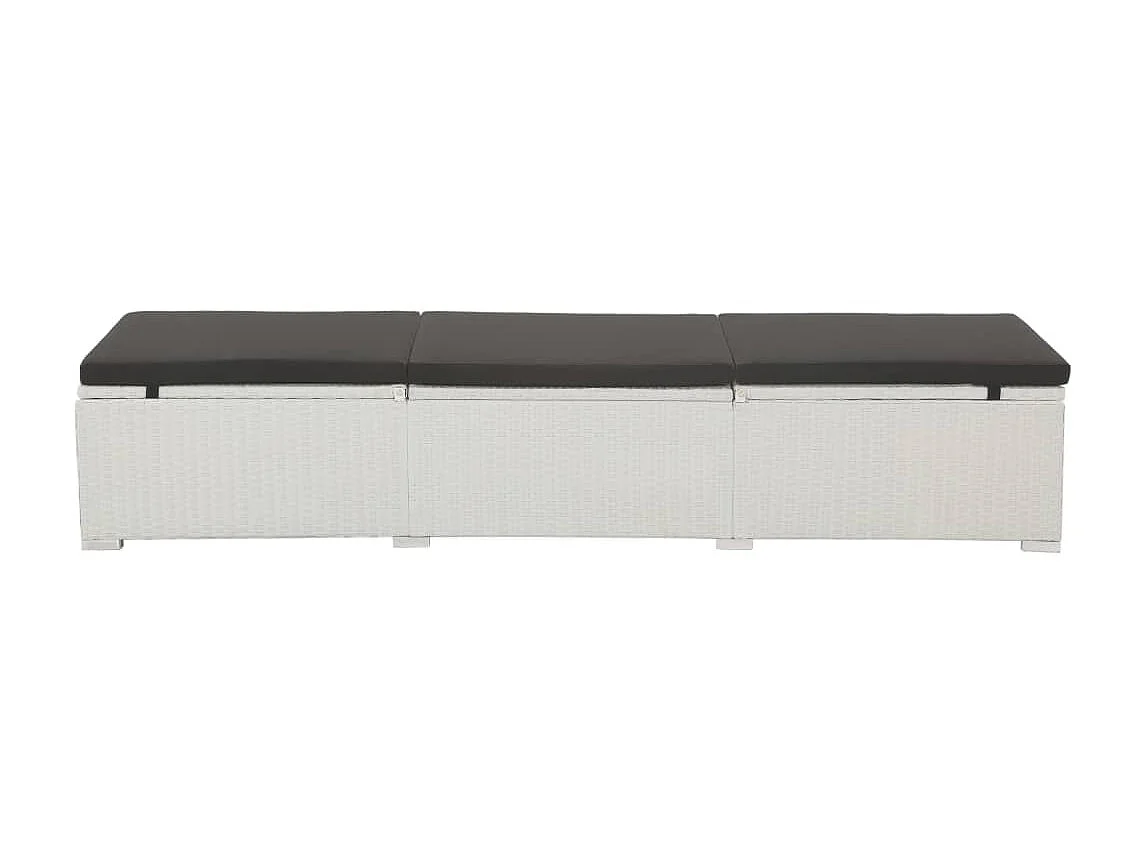 Bain de soleil avec coussin Résine tressée Blanc SEF58395