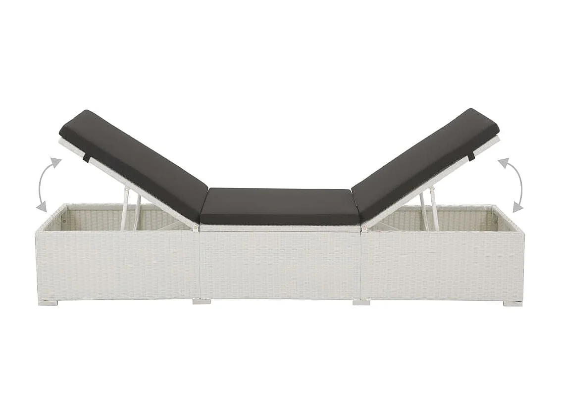 Bain de soleil avec coussin Résine tressée Blanc SEF58395