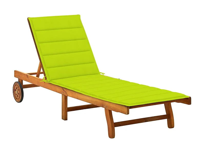 Bain de soleil de jardin avec coussin Bois d'acacia solide SEF86053