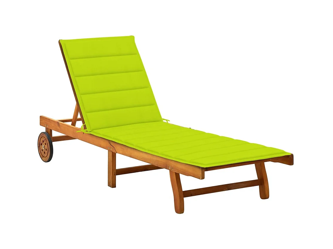 Bain de soleil de jardin avec coussin Bois d'acacia solide SEF86053