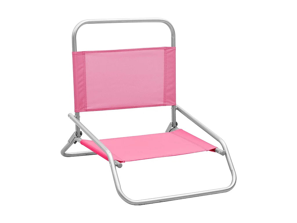 Strandstoelen 2 st inklapbaar stof roze NL424615