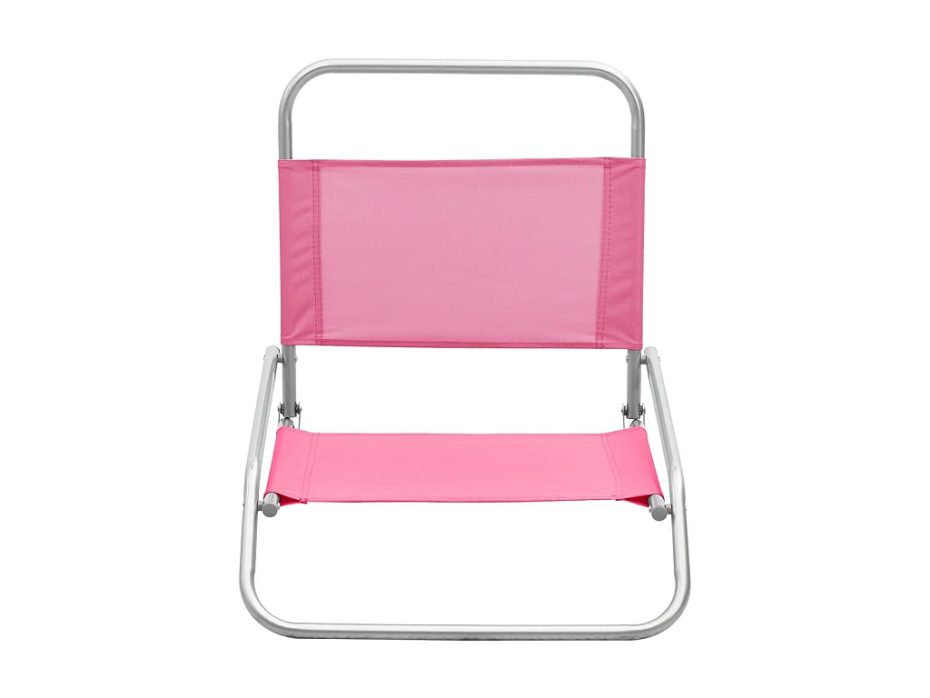Strandstoelen 2 st inklapbaar stof roze NL424615
