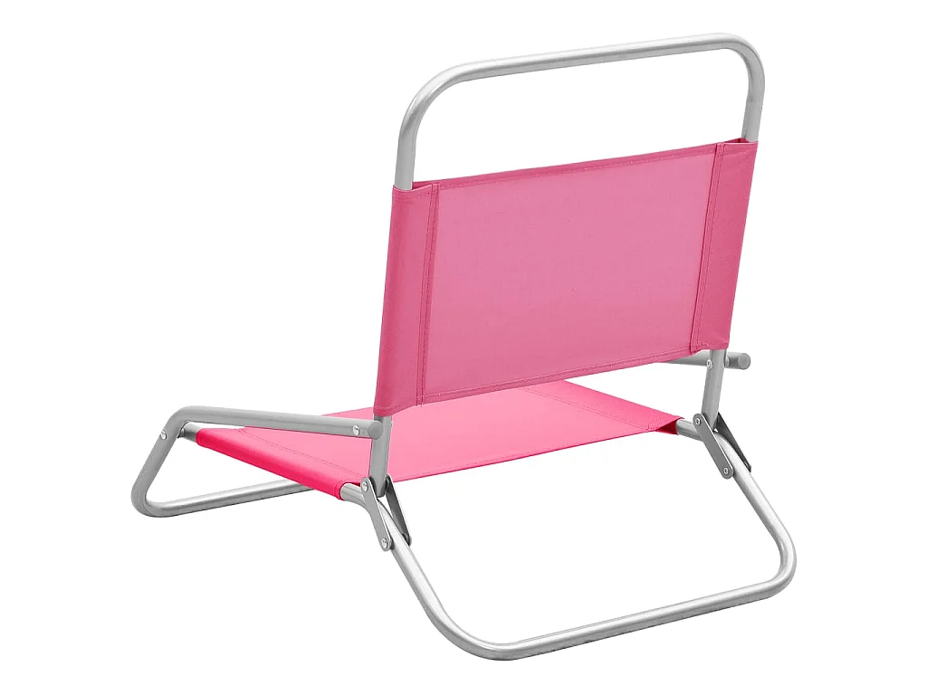 Strandstoelen 2 st inklapbaar stof roze NL424615