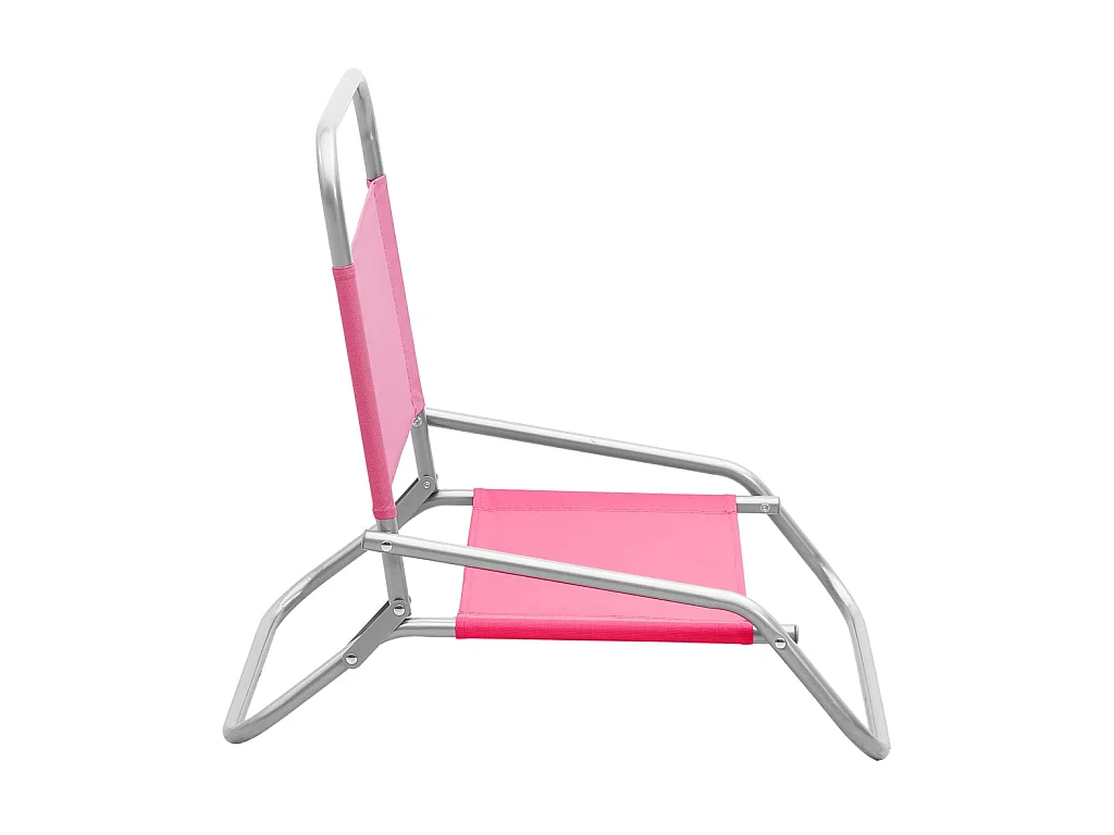 Strandstoelen 2 st inklapbaar stof roze NL424615