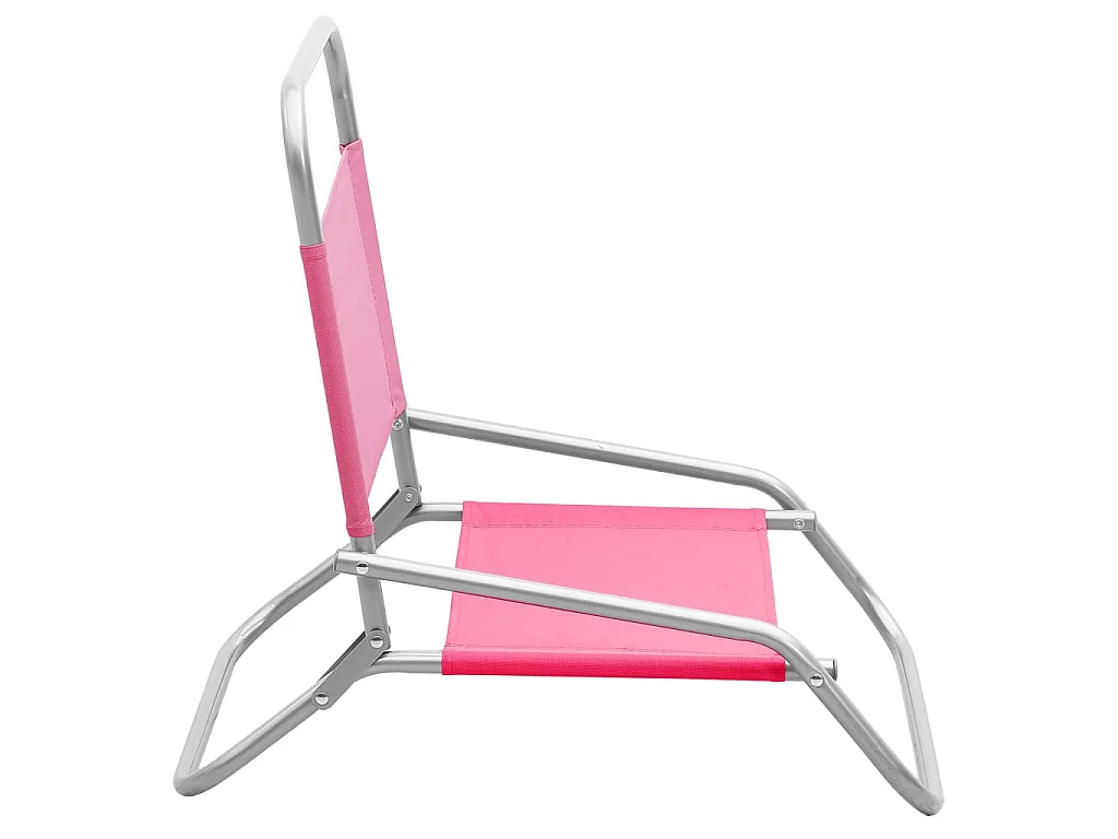 Bains de soleil pliables 2 pcs Rose Tissu SEF38882