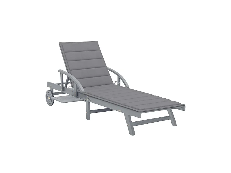 Bain de soleil avec coussin Bois d'acacia solide PEWV73110