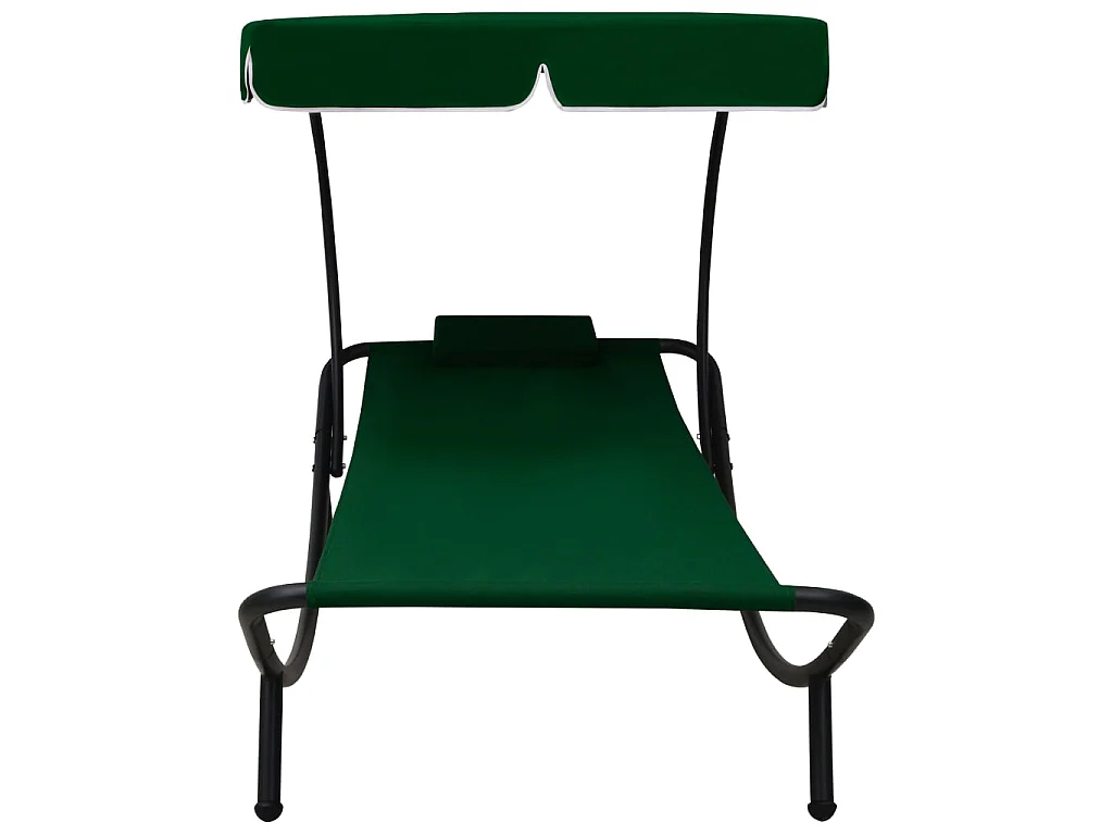 Bain de soleil avec auvent et oreiller Vert PEWV37622