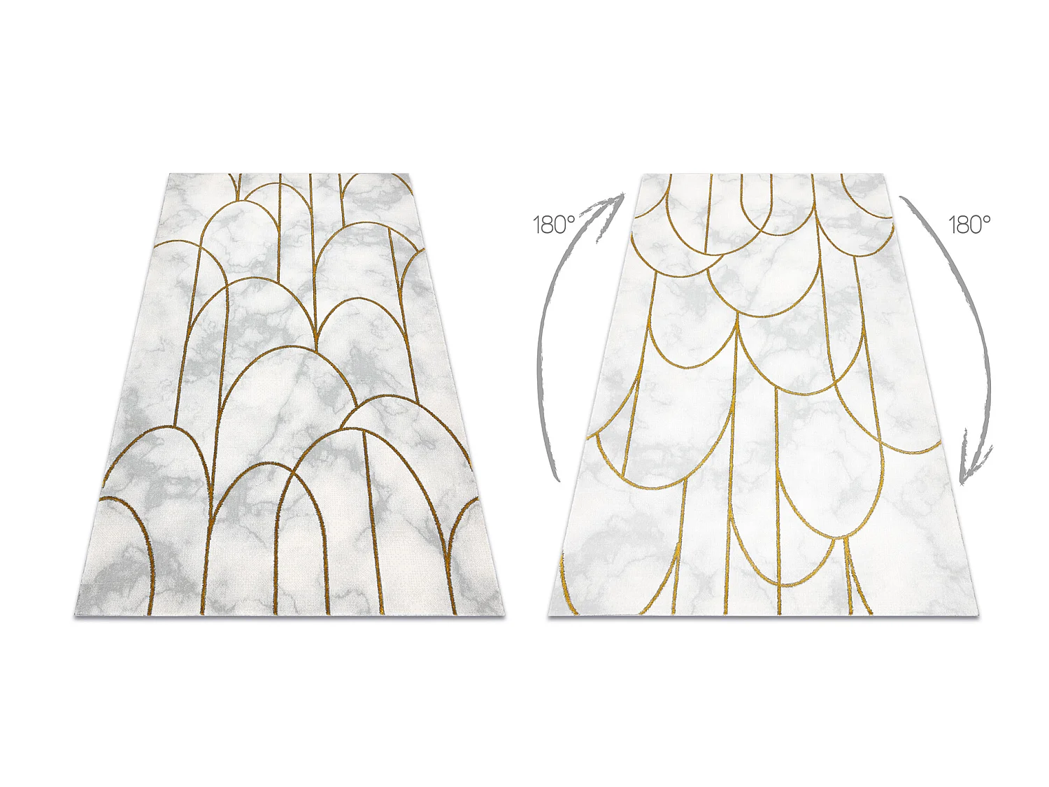 Tapijt EMERALD exclusief 1016 glamour, stijlvol art deco, marmer room  160x220 cm