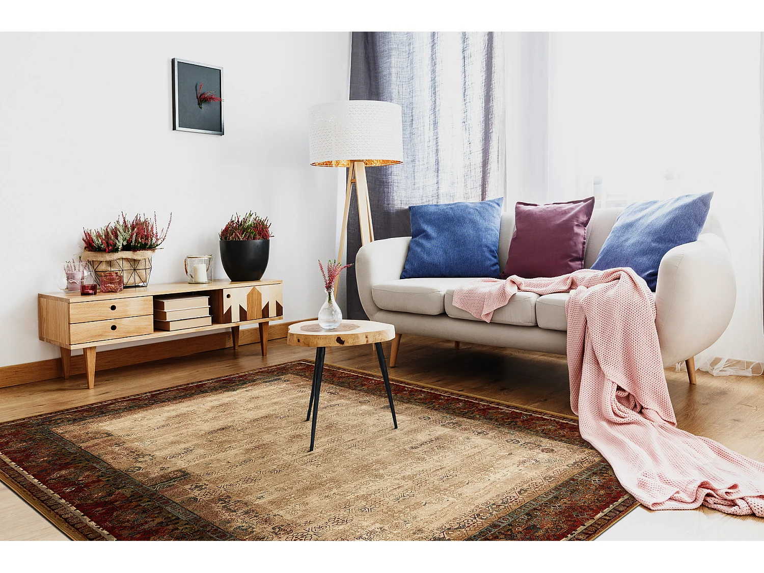 Tapis en laine POLONIA PAMUK 2 rose 100x150 cm