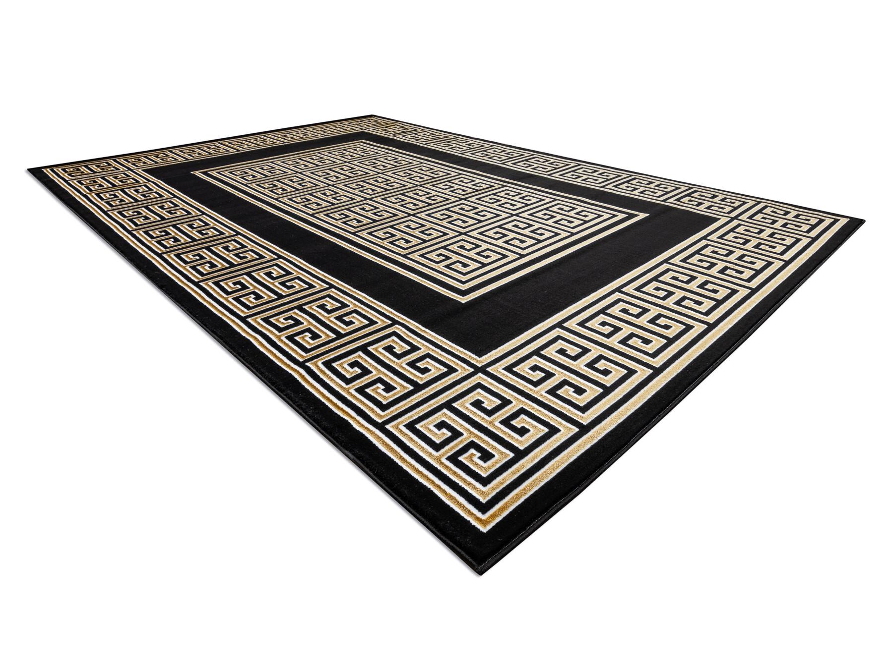 Tappeto GLOSS moderno 6776 86 elegante, telaio, greco nero / oro 180x270 cm