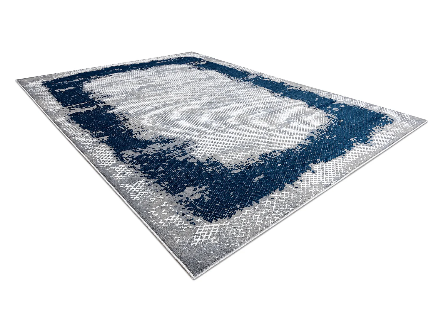 Tapijt CORE A004 Kader, schaduw - structureel, twee lagen vlies, blauw 160x220 cm