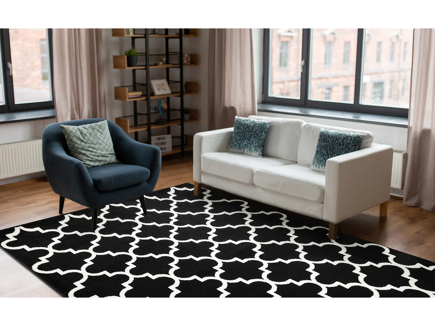 BCF Rug Morad TRELIS Treliças marroquinas - preto 200x300 cm