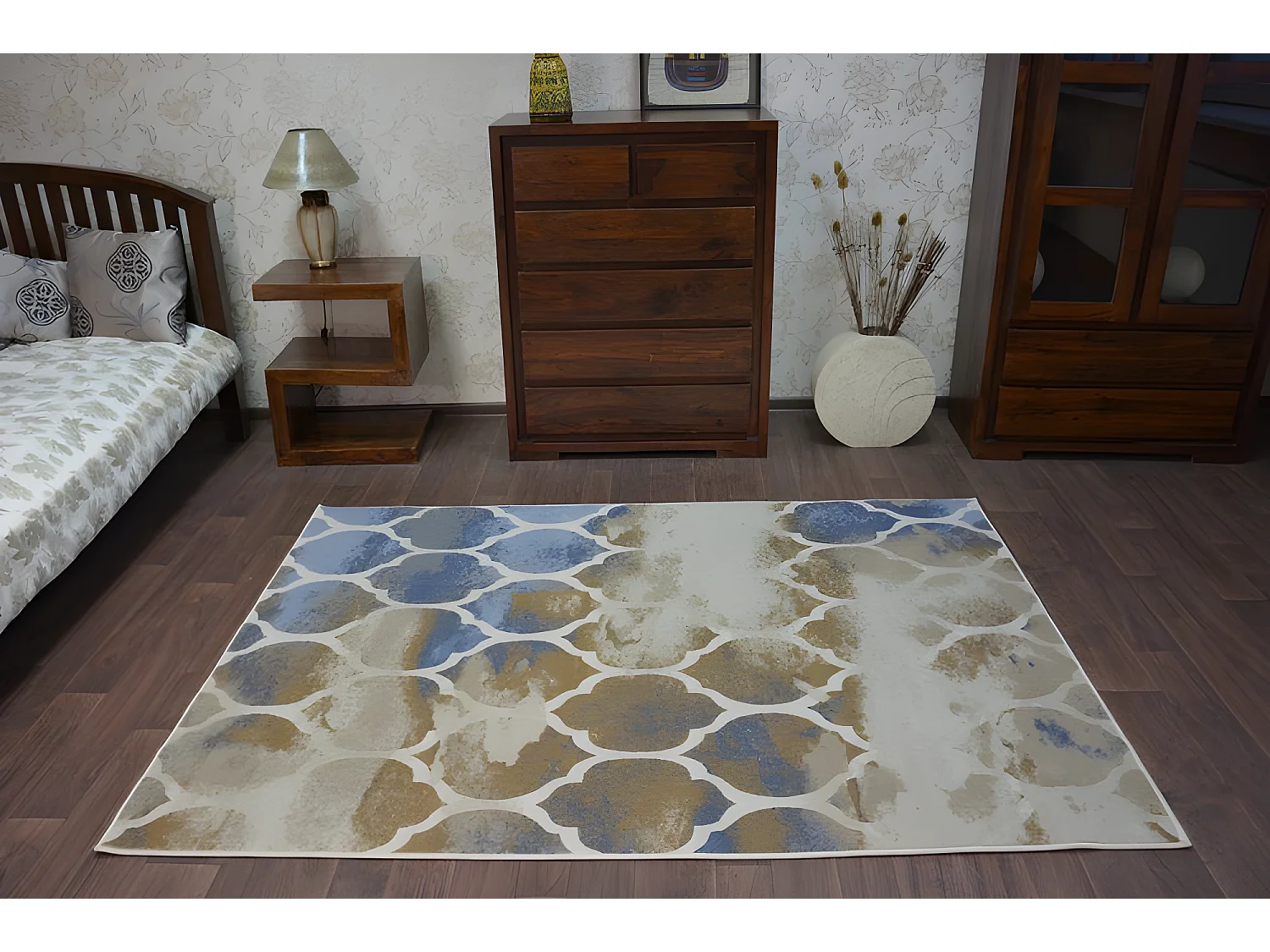 Tapis DROP JASMINE 761 Beige foncé bleu 160x220 cm