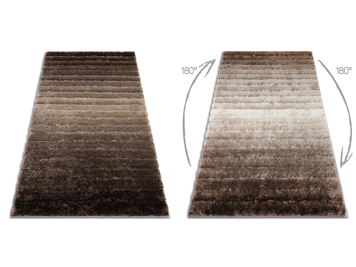 Tapijt shaggy FLIM 007-B3 modern, Strips - Structureel, bruin 120x160 cm