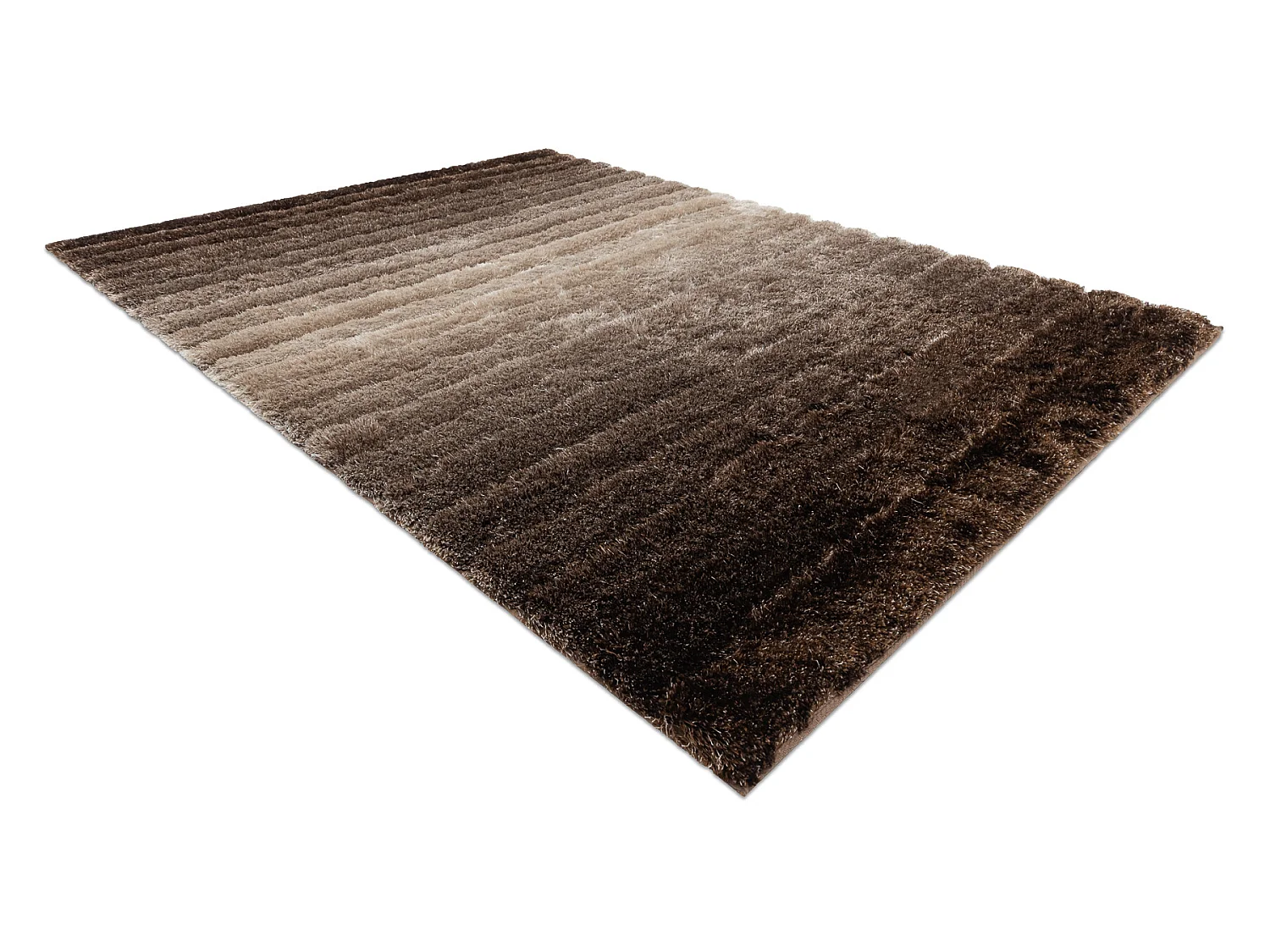 Tapijt shaggy FLIM 007-B3 modern, Strips - Structureel, bruin 120x160 cm