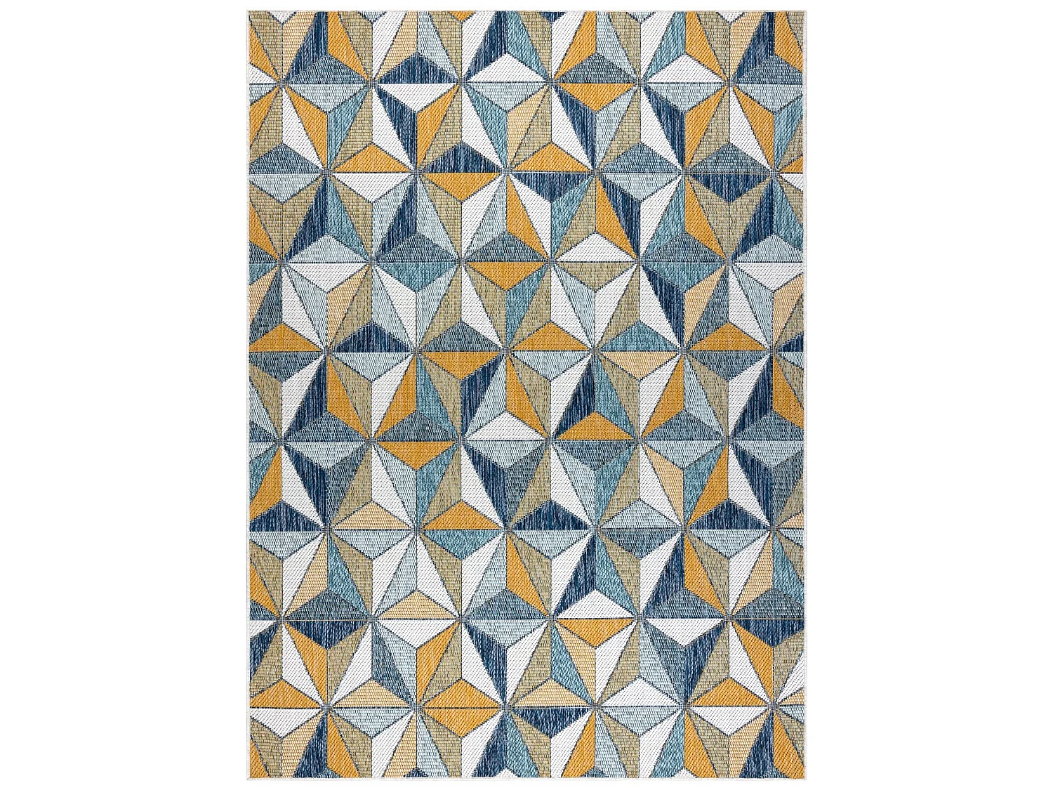 Tapis SIZAL COOPER Mosaïque, Triangles 22222 écru / bleu foncé 160x220 cm