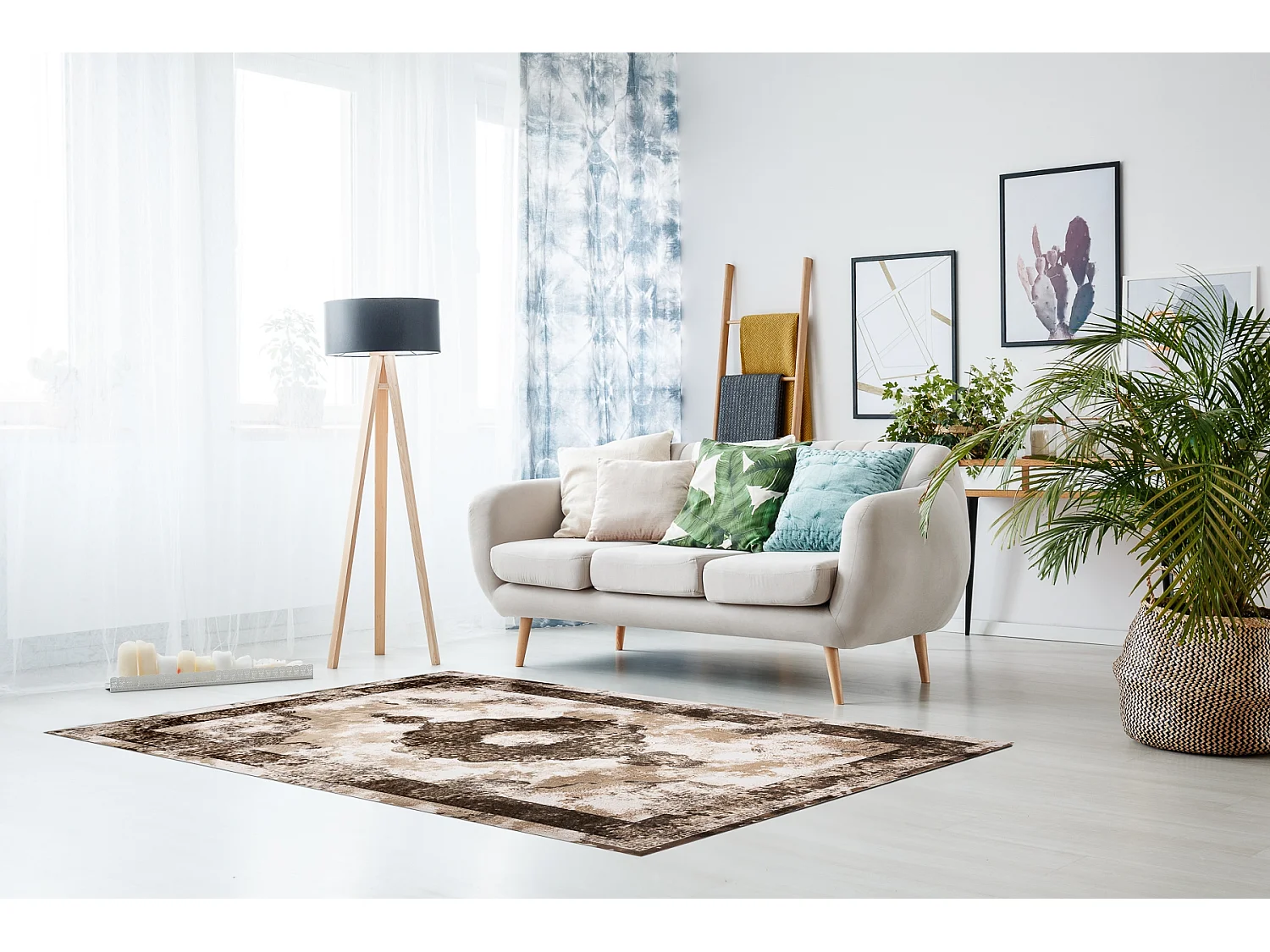 Tapis ACRYLIQUE VALENCIA 9987 ORNEMENT, CADRE, vintage beige 200x300 cm