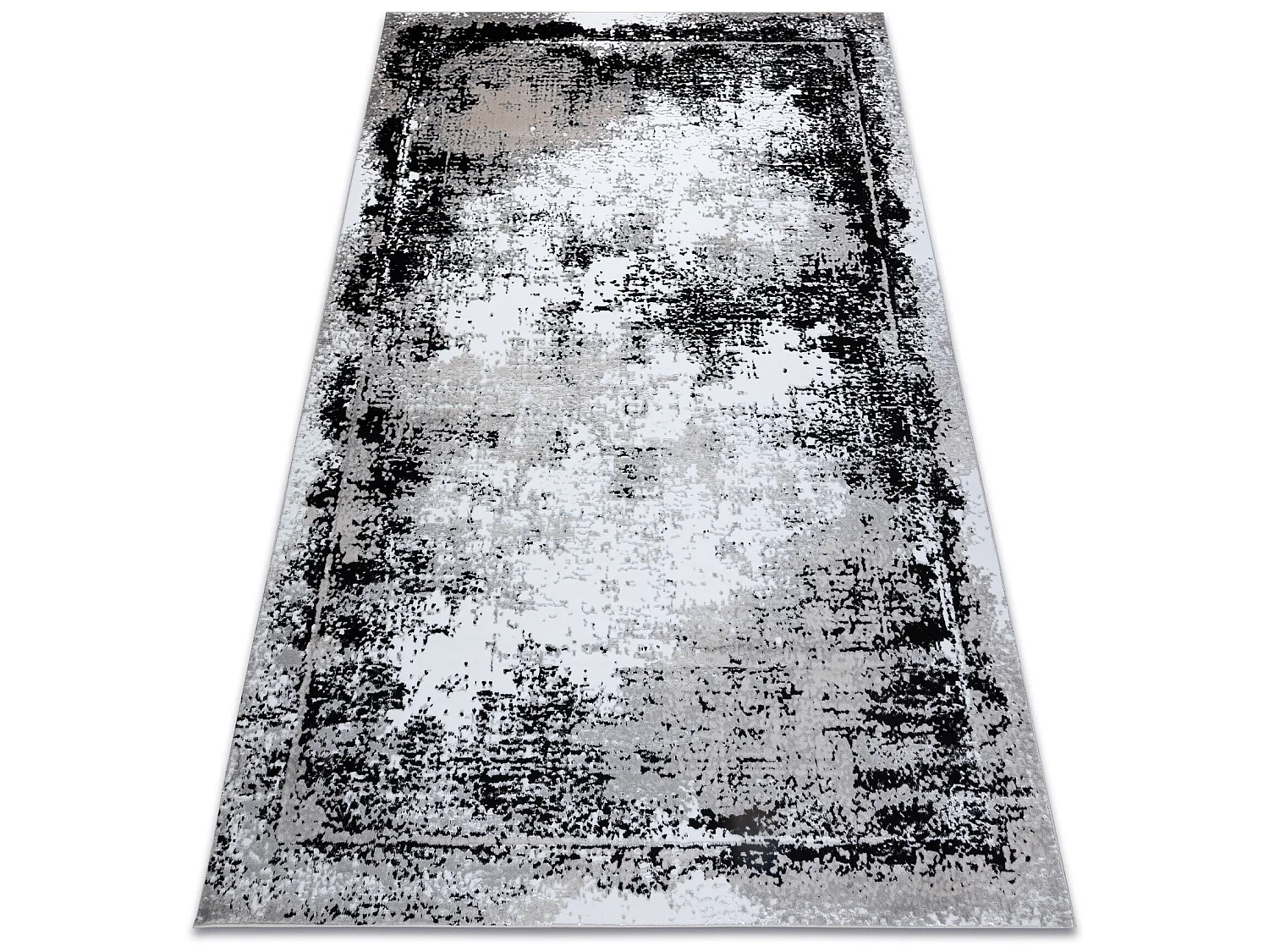 Tapijt GLOSS modern 8493 78 gewreven , vintage, stijlvol, kader grijsk 160x220 cm