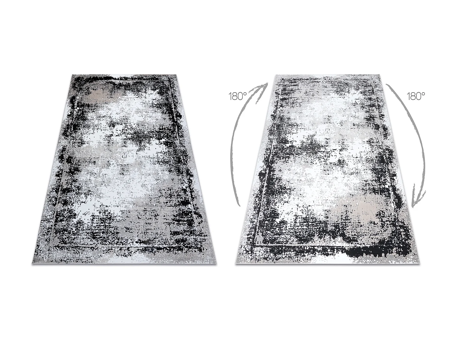 Tapijt GLOSS modern 8493 78 gewreven , vintage, stijlvol, kader grijsk 160x220 cm