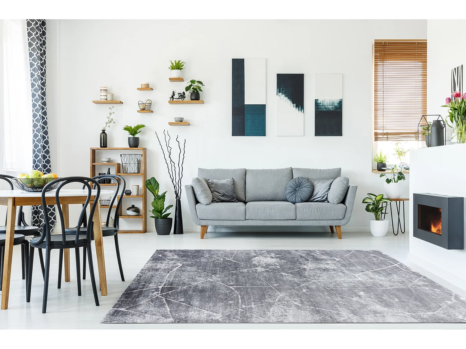 Tapijt MEFE modern 2783 marmeren, structureel, twee poolhoogte , donke 160x220 cm