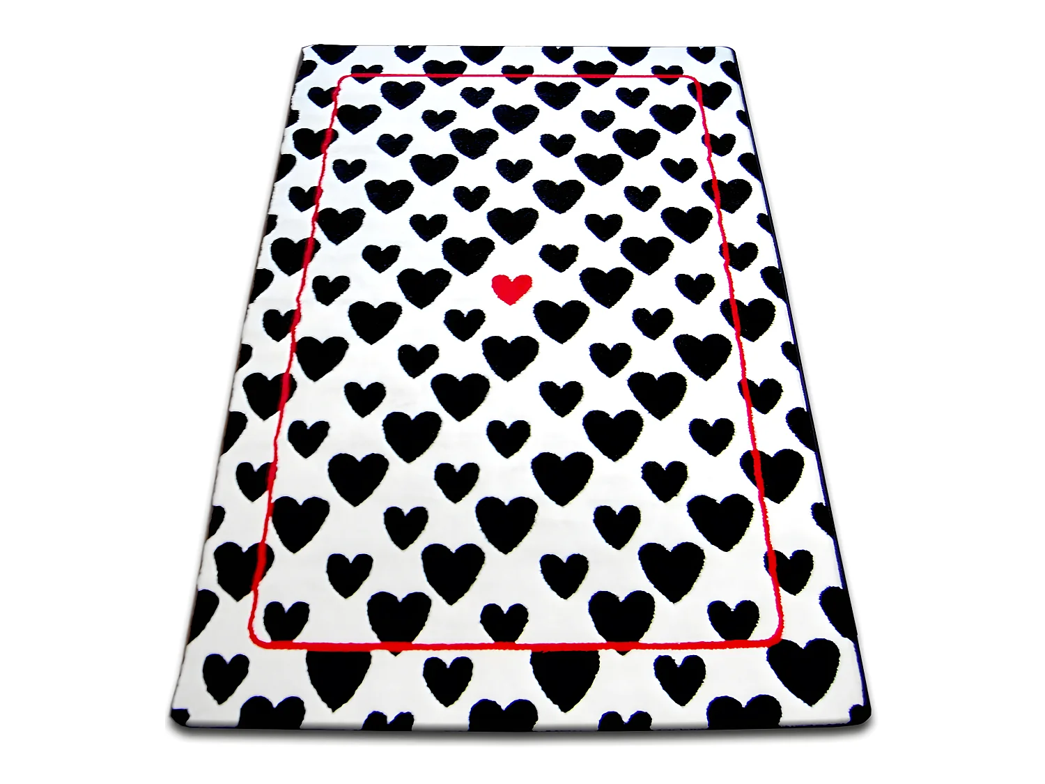 Tapis SKETCH - F755 crème et blanc - Cœurs 160x220 cm