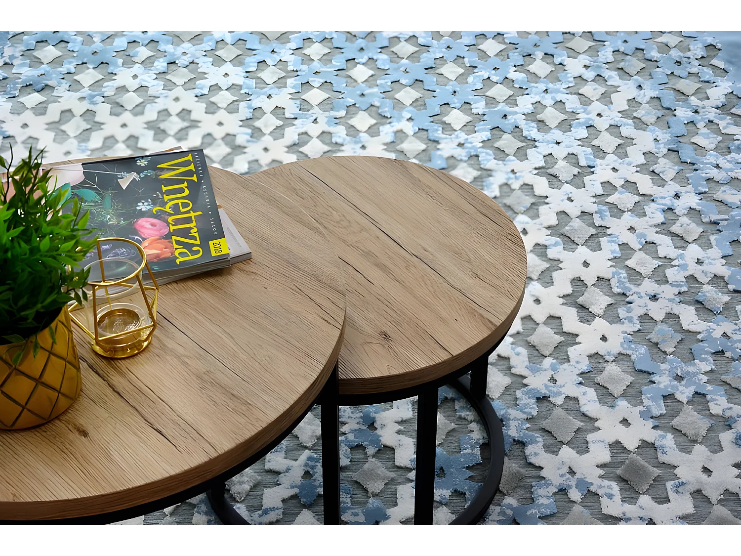 Tapis ACRYLIQUE YAZZ 7006 ORIENT gris et bleu/ivoire 240x330 cm