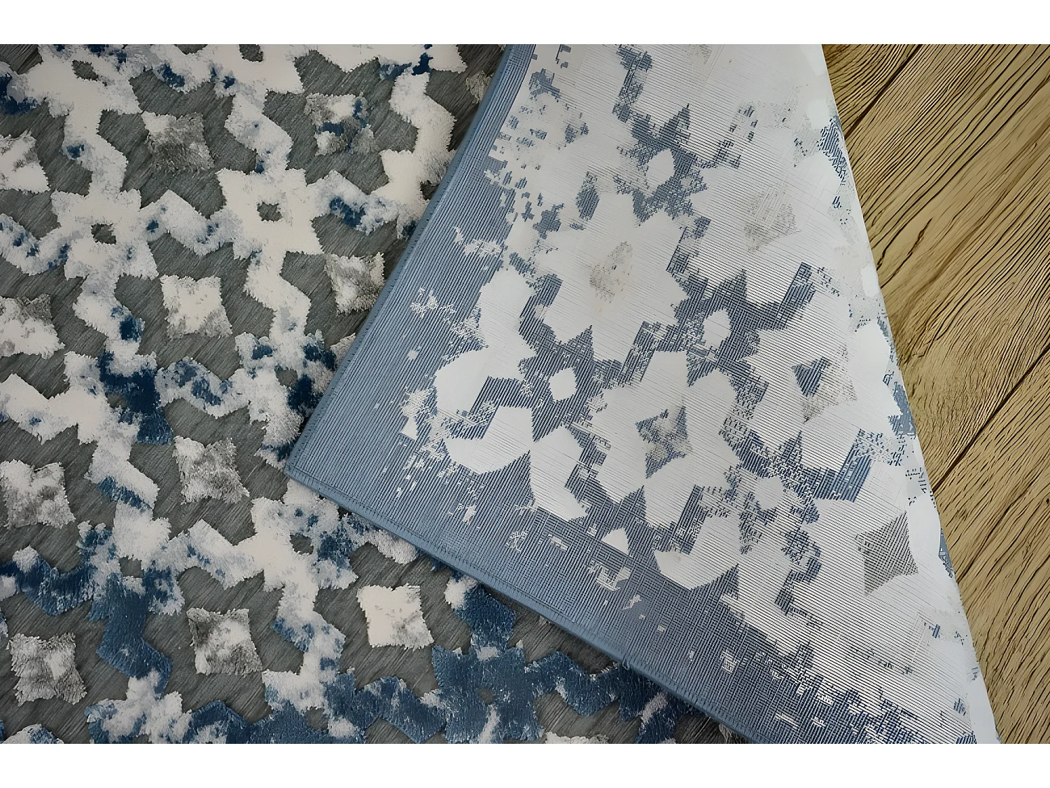 Tapis ACRYLIQUE YAZZ 7006 ORIENT gris et bleu/ivoire 240x330 cm