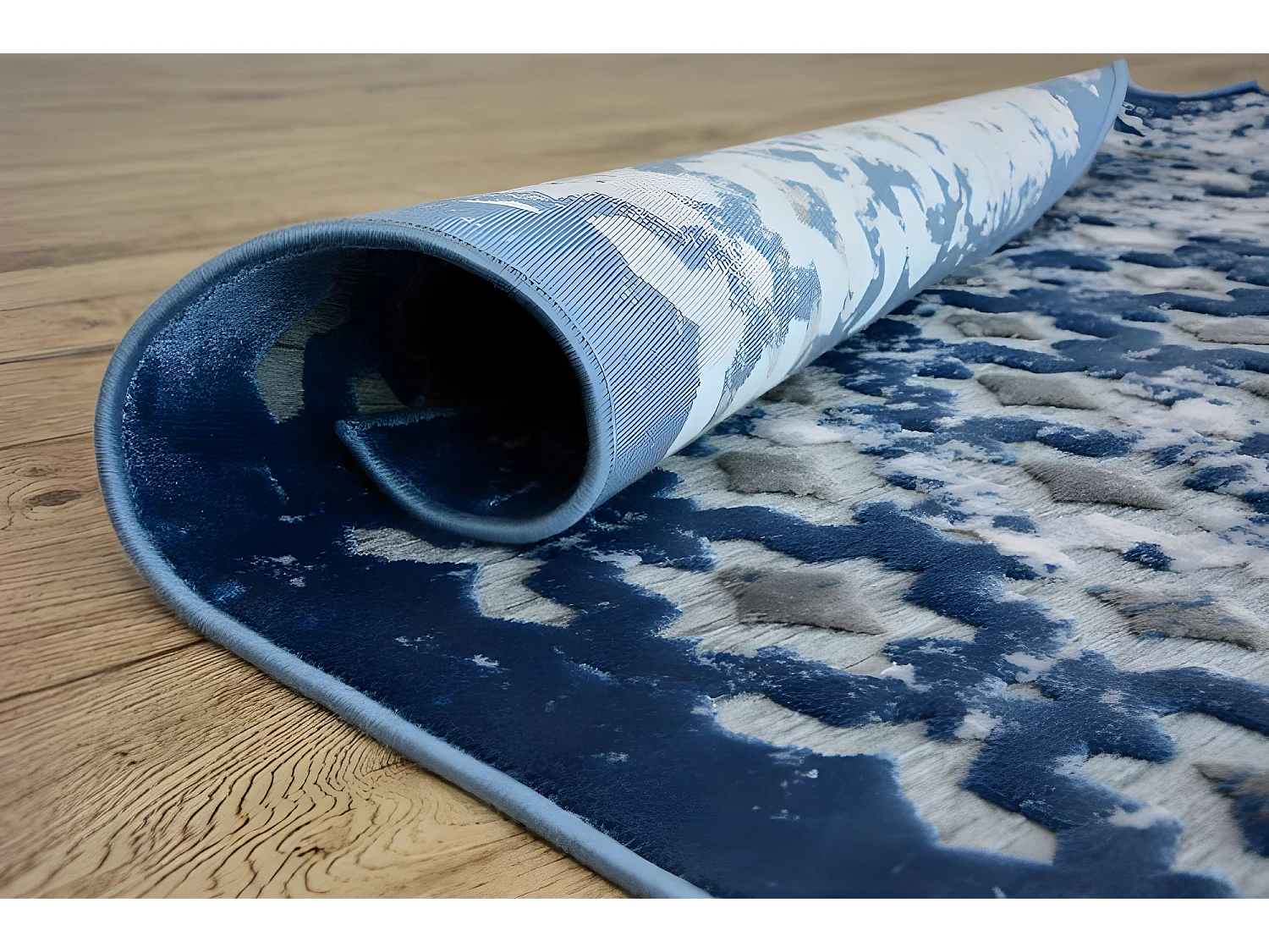 Tapis ACRYLIQUE YAZZ 7006 ORIENT gris et bleu/ivoire 240x330 cm