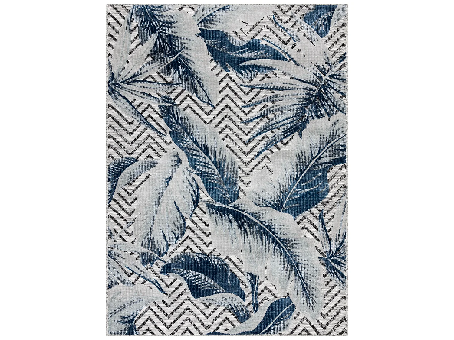 Tapis Structurel BOTANIC 65242 Plumes, zigzag, tissé à plat sur balc 137x190 cm