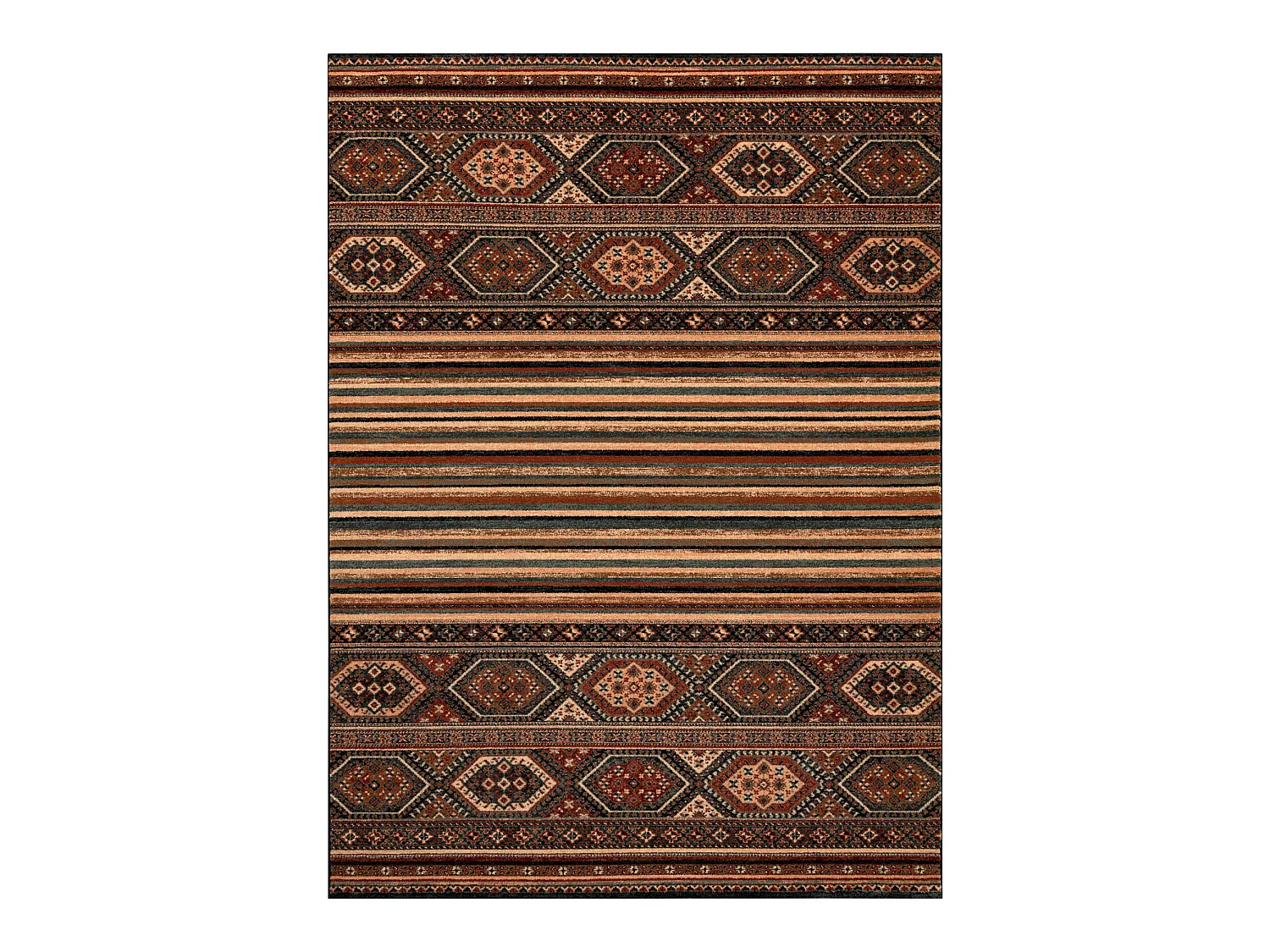 Wollen tapijt KASHQAI 4356 500 etnisch terracotta 160x240 cm