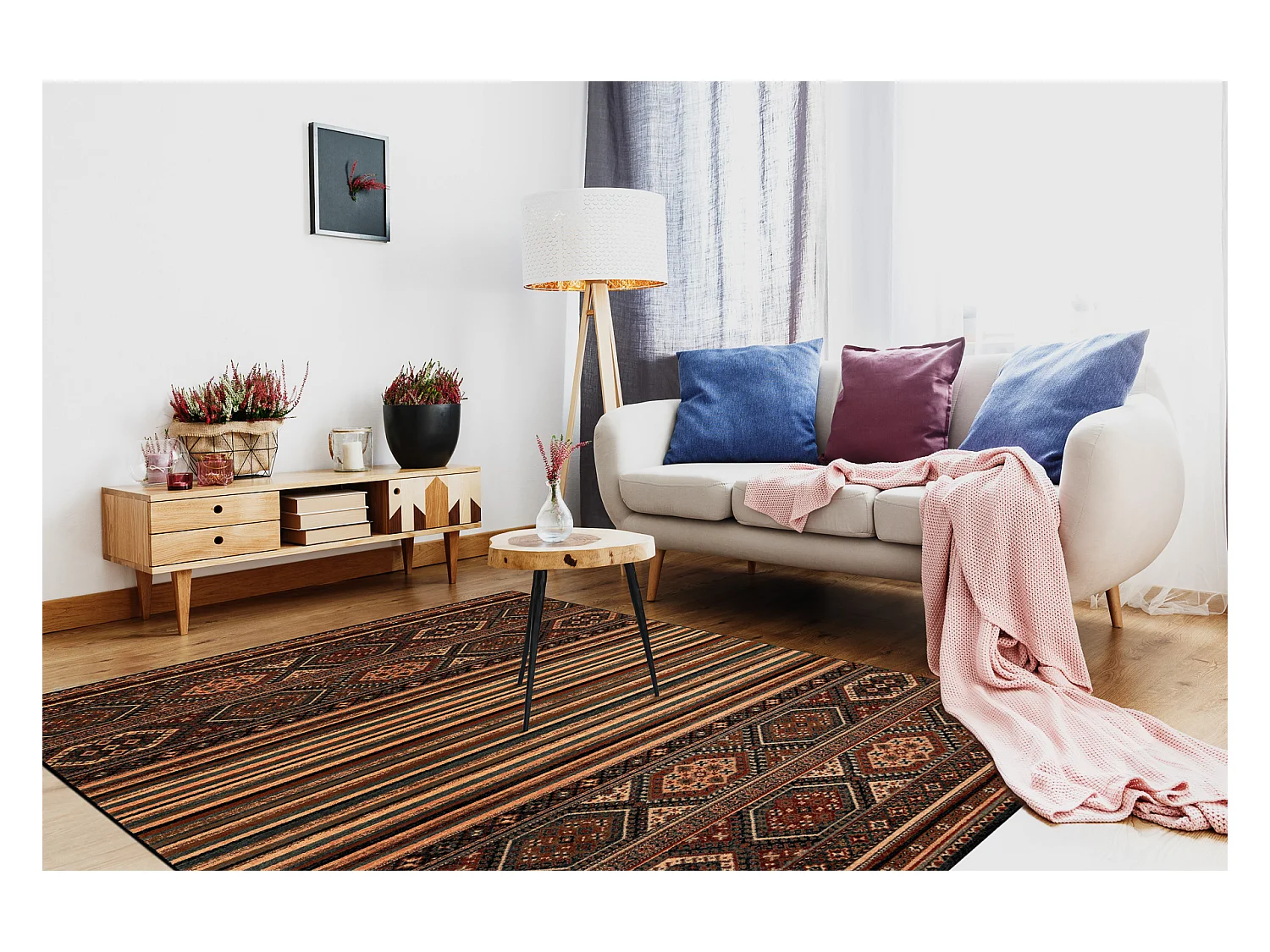 Wollen tapijt KASHQAI 4356 500 etnisch terracotta 160x240 cm